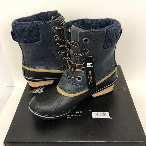 Sorel Slimpck II Duck Boots Waterproof Navy 6 M - Picture 2 of 7